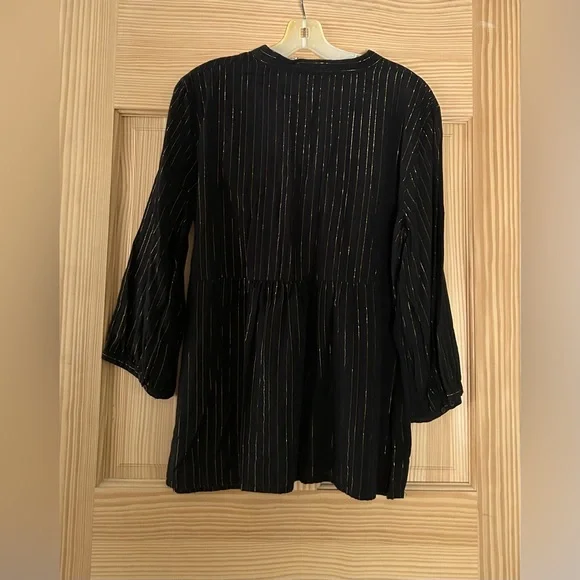 Covington Black Blouse with Gold Stripes - Picture 2 of 3